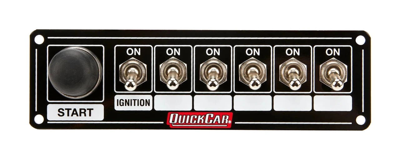 QuickCar Black Plate, 6 Switches & 1 Button