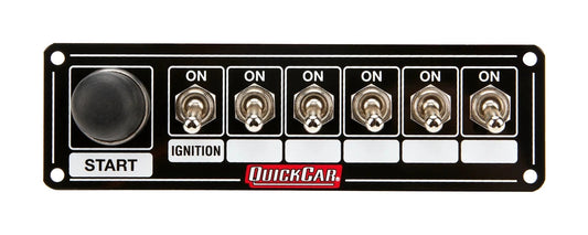 QuickCar Black Plate, 6 Switches & 1 Button