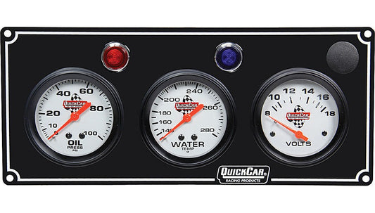 QuickCar Black 3 Gauge Panel OP/WT/VT