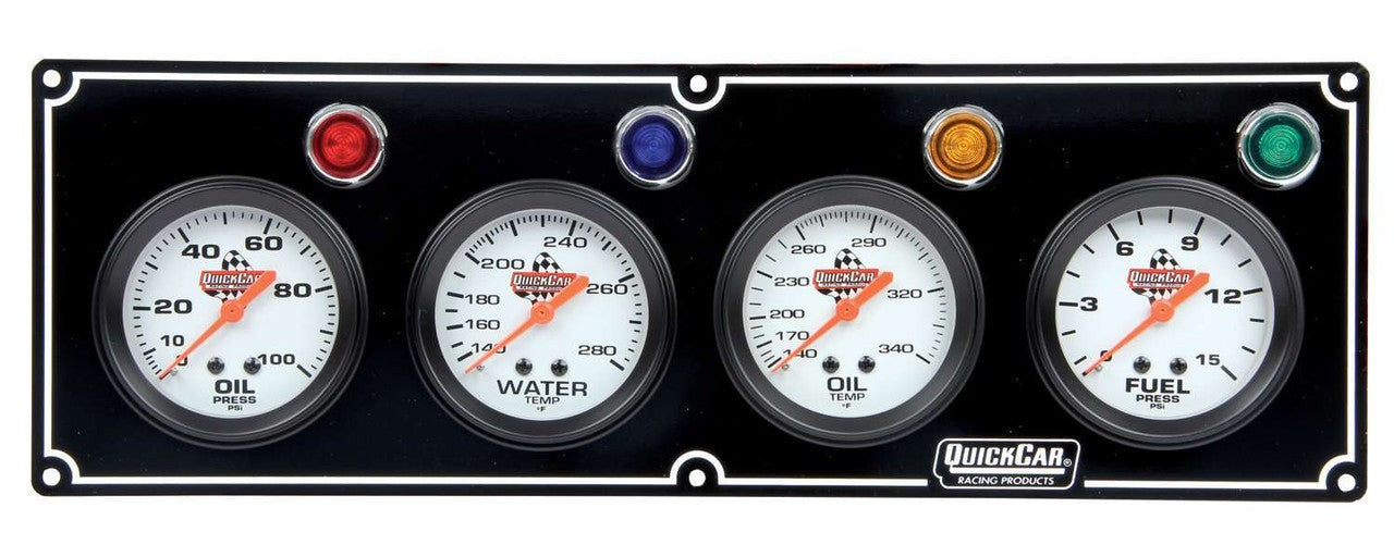 QuickCar Black 4 Gauge Panel OP/WT/OT/FP