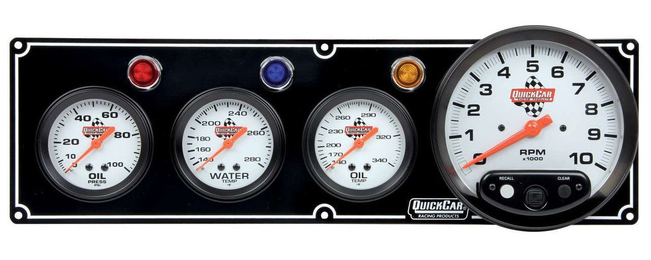 QuickCar Black 3-1 Gauge Panel OP/WT/OT/5"Tach