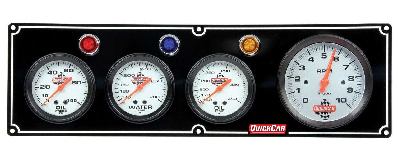 QuickCar Black 3-1 Gauge Panel OP/WT/OT/3"Tach
