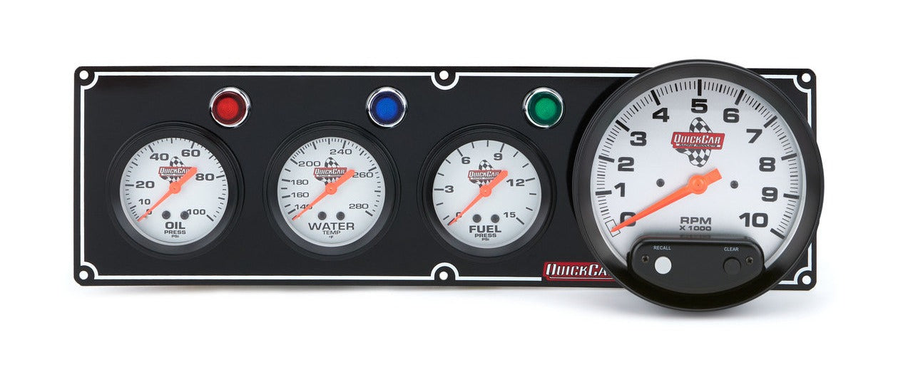 QuickCar Black 3-1 Gauge Panel OP/WT/FP/5"Tach