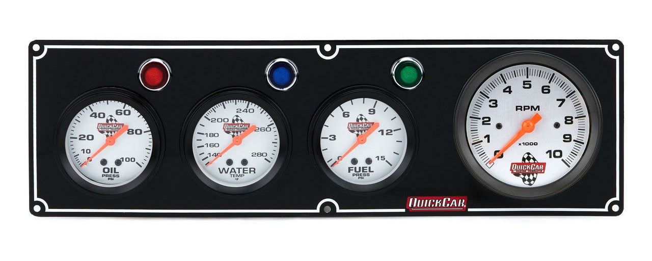 QuickCar Black 3-1 Gauge Panel OP/WT/FP/3"Tach