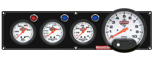 QuickCar Legend Gauge Panel w/611-6001 - Black Plate, OP/WT/WP/Tach