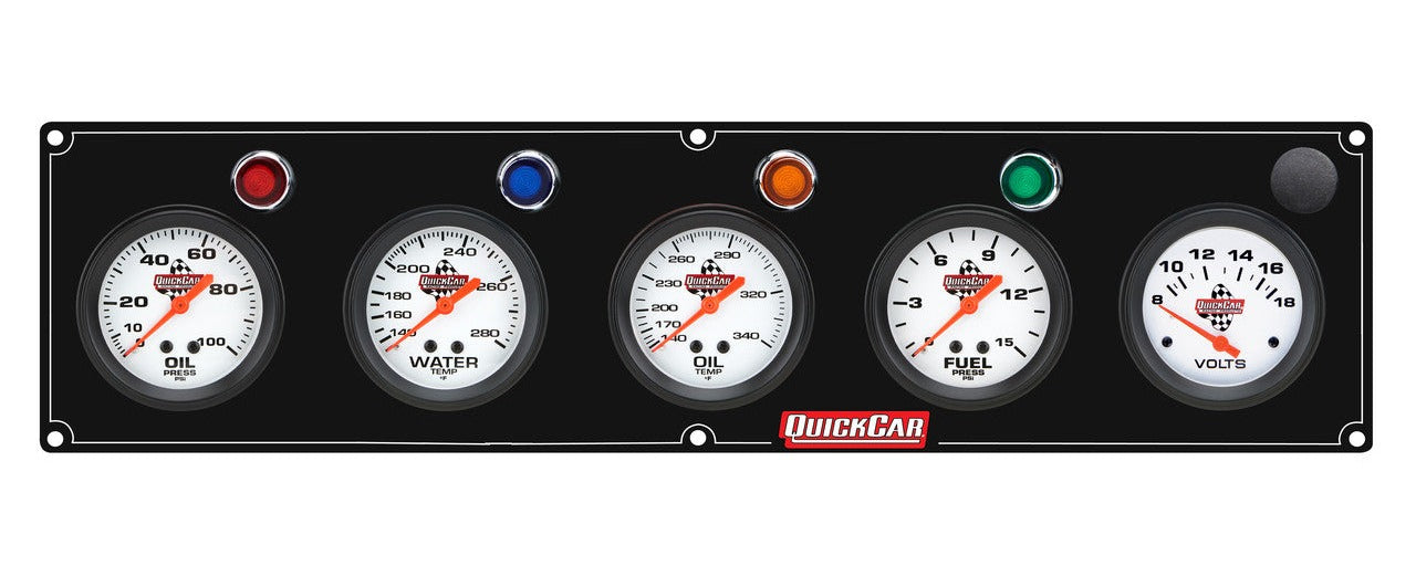 QuickCar Legend Gauge Panel - Black Plate, OP/WT/OT/FP15/VT
