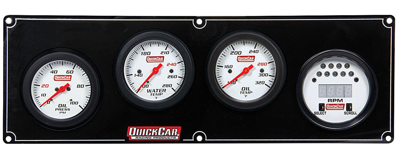 QuickCar Extreme 3-1 Gauge Panel OP/WT/OT/Tach