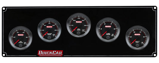QuickCar RedLine Gauge Panel - Black Plate, 2-1/16" OP/WT/OT/FP15/VT