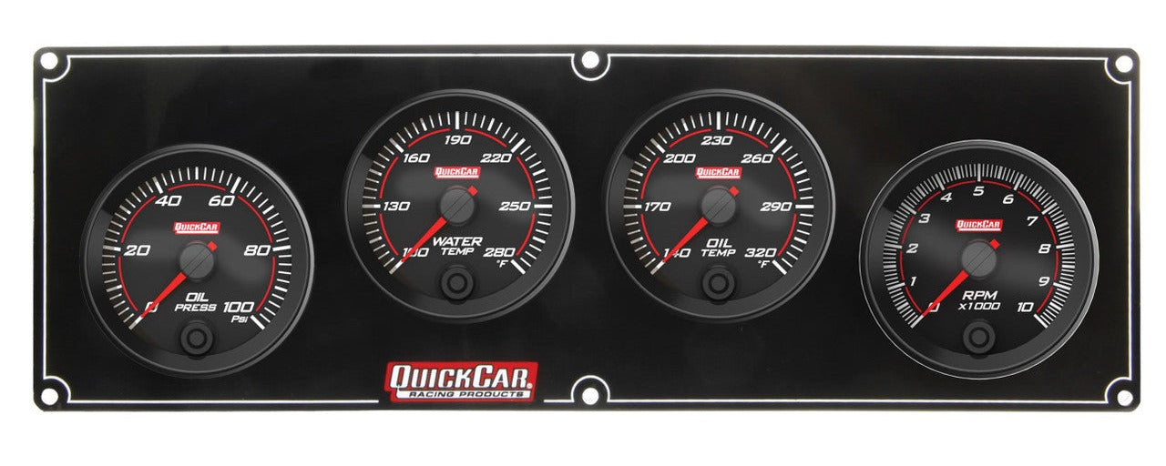 QuickCar Redline 3-1 Gauge Panel OP/WT/OT w/2-5/8in Tach