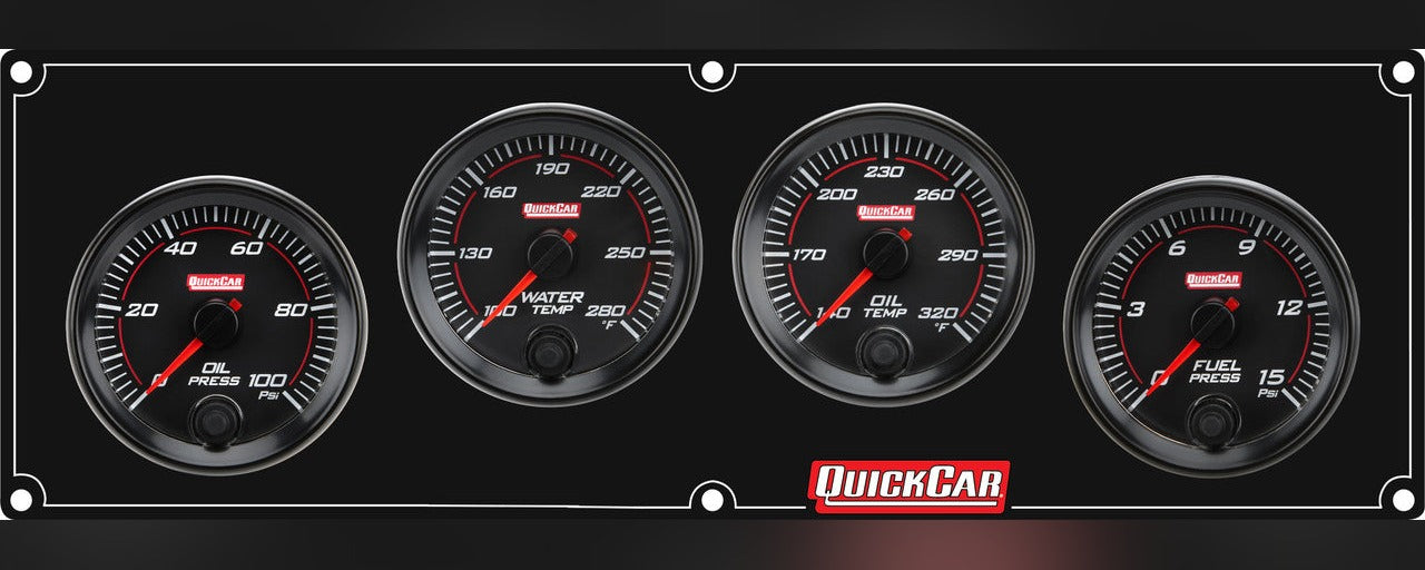 QuickCar Redline 4-1 Gauge Panel OP/WT/OT/FP