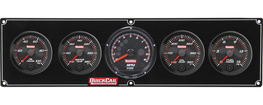 QuickCar Redline 4-1 Gauge Panel OP/WT/OT/FP w/Recall Tac