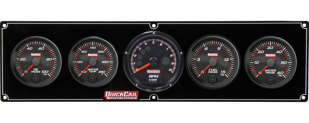 QuickCar Redline 4-1 Gauge Panel OP/WT/FP/WP w/Recall Tac