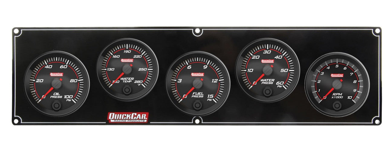 QuickCar Redline 4-1 Gauge Panel OP/WT/FP/WP w/2-5/8 Tach