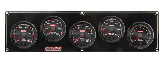 QuickCar Redline 4-1 Gauge Panel OP/WT/FP/WP w/2-5/8 Tach