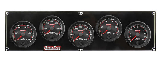 QuickCar Redline 4-1 Gauge Panel OP/WT/OT/Volt w/2-5/8 Ta