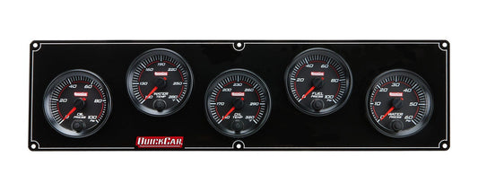 QuickCar RedLine Gauge Panel - Black Plate, OP/WT/OT/FP100/WP