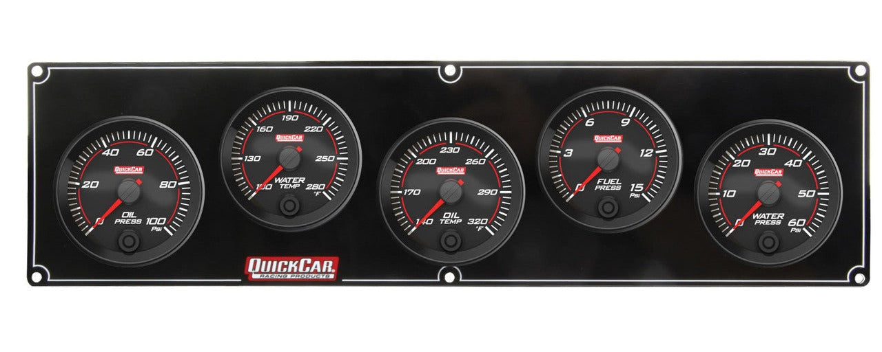 QuickCar Redline 5 Gauge Panel OP/WT/OT/FP/WP