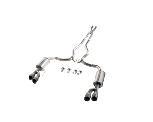 Roush Exhaust Kit for 18-23 Mustang Black Tips Quad Tip Non-Active 422093-BLK