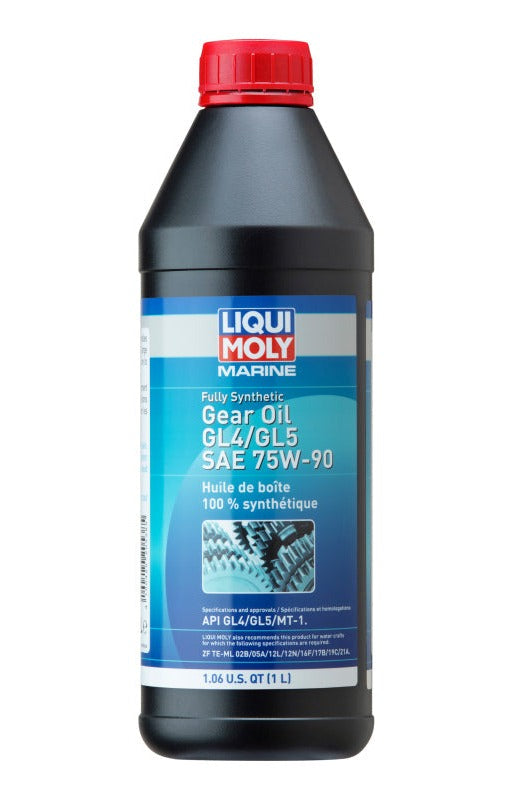 LIQUI MOLY 1L Marine Full Synthetic Gear Oil GL4/GL5 75W-90 (20538) - Pack of 6