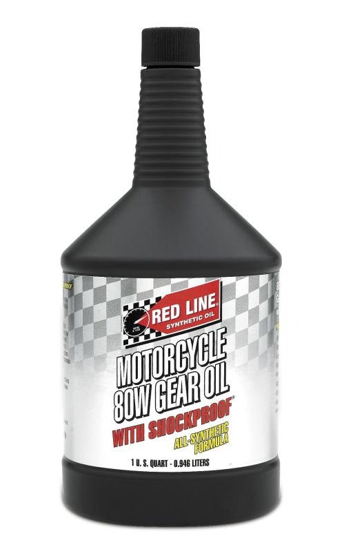Red Line 42704 80W Motorcycle Gear Oil with Shockproof - Quart (12 Pack)