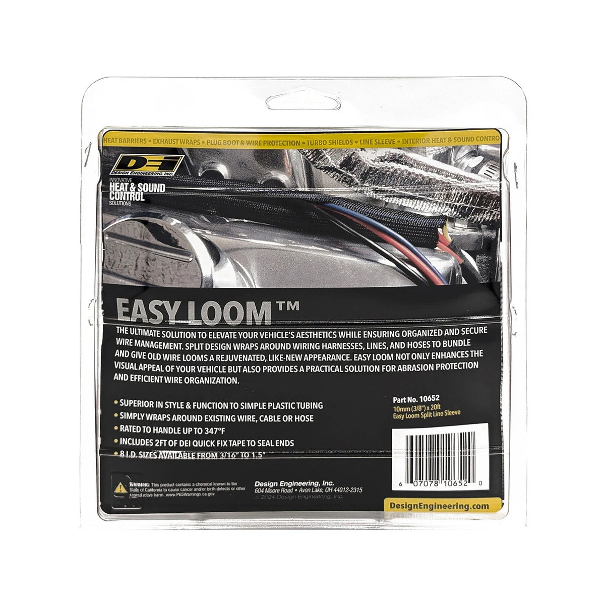 DEI Split Wire Sleeve Easy Loom 10mm-3/8in x 20 Black