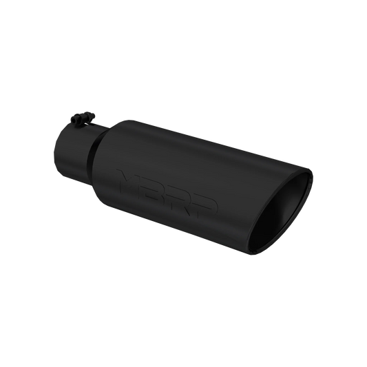 MBRP T5130BLK Exhaust Tip - 6" OD; Rolled end; 4" ID; 18" length | Black Coated