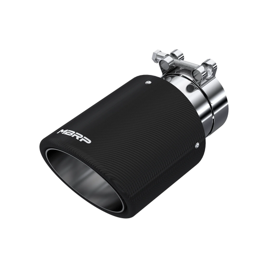 MBRP T5151CF Universal Exhaust Tip - 4.5" O.D., 3" Inlet, 7.7" Length, Dual Wall, Angle Cut, Carbon Fiber | Carbon Fiber