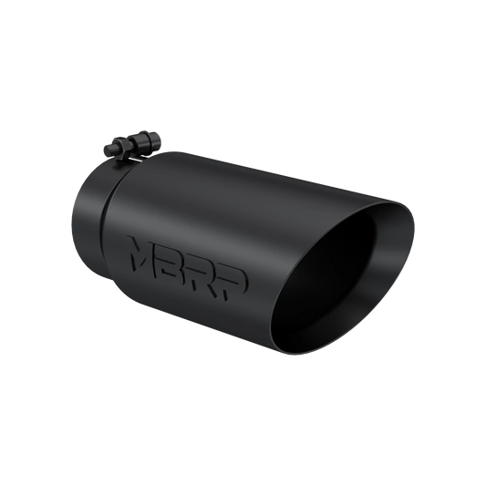 MBRP T5053BLK Exhaust Tip - 5" OD Dual Wall Angled 4" inlet 12" length | Black Coated