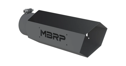MBRP T5165BLK Black Hex Exhaust Tip 5 in. ID-4 in. L-16 in. Stainless Steel Black Coated w/out Stainless Steel Plate Black Hex Exhaust Tip