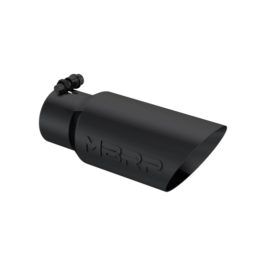 MBRP T5156BLK Exhaust Tip - 4" OD; Dual Wall Angled; 3" inlet; 10" length | Black Coated